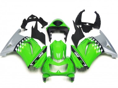 Lojas Carenagens Moto Kawasaki Ninja 250 2008-2012 - Verde Prata Preto