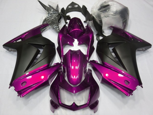 Lojas Carenagens Moto Kawasaki Ninja 250 2008-2012 - Rosa Preto Fosco