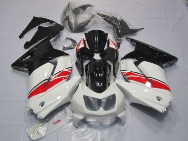 Lojas Carenagens Moto Kawasaki Ninja 250 2008-2012 - Branco Vermelho Preto Brilhante Yama Estilo