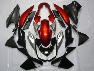 Lojas Carenagens Moto Kawasaki Z1000 2010-2013 - Vermelho Prata Preto Brilhante