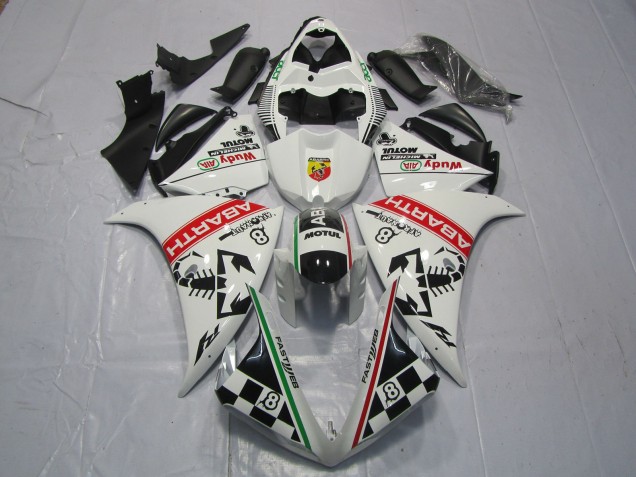 Lojas Carenagens Moto Yamaha R1 2012-2014 - Branco Vermelho Verde Preto Abarth Wudy Motul