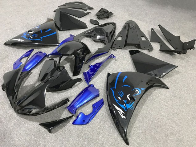 Lojas Carenagens Moto Yamaha R1 2009-2011 - Preto Brilhante Azul Panther