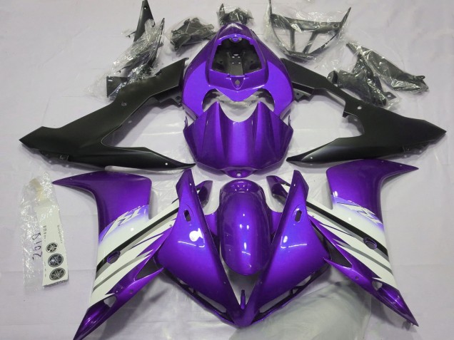 Lojas Carenagens Moto Yamaha R1 2004-2006 - Roxo Branco Preto Fosco
