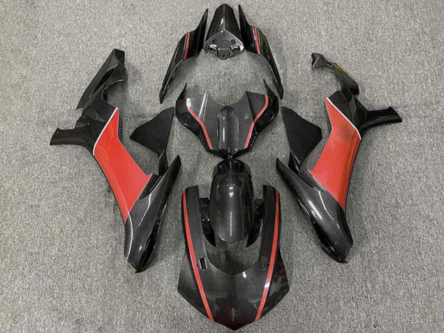 Lojas Carenagens Moto Yamaha R1 2015-2019 - Fibra de Carbono Vermelho