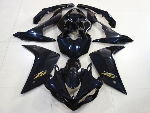 Lojas Carenagens Moto Yamaha R1 2007-2008 - Preto Brilhante Azul Escuro Ouro Decal