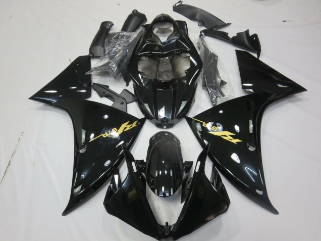Lojas Carenagens Moto Yamaha R1 2009-2011 - Preto Brilhante Ouro Decal