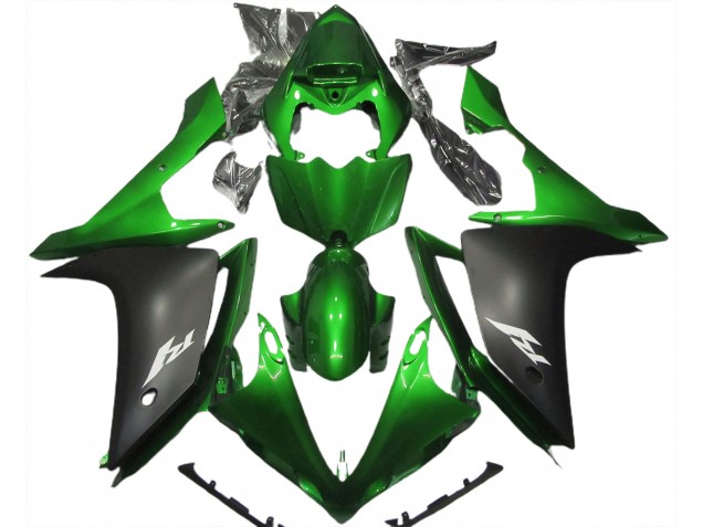 Lojas Carenagem Moto Yamaha R1 2007-2008 - Verde Preto Fosco
