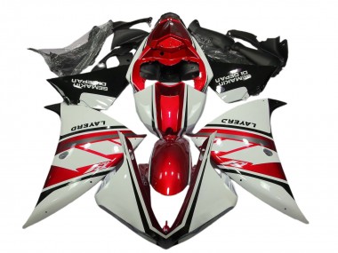 Lojas Carenagens Moto Yamaha R1 2012-2014 - Branco Vermelho Preto Layerd Semakin Didepan
