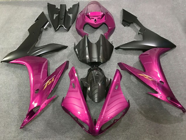 Lojas Carenagens Moto Yamaha R1 2004-2006 - Rosa Choque Fibra de Carbono Estilo