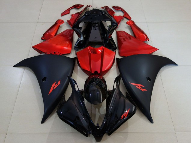Lojas Carenagem Moto Yamaha R1 2012-2014 - Preto Brilhante Preto Fosco Vermelho