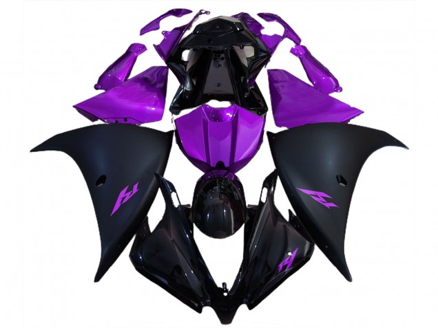 Lojas Carenagens Moto Yamaha R1 2012-2014 - Preto Brilhante Preto Fosco Roxo