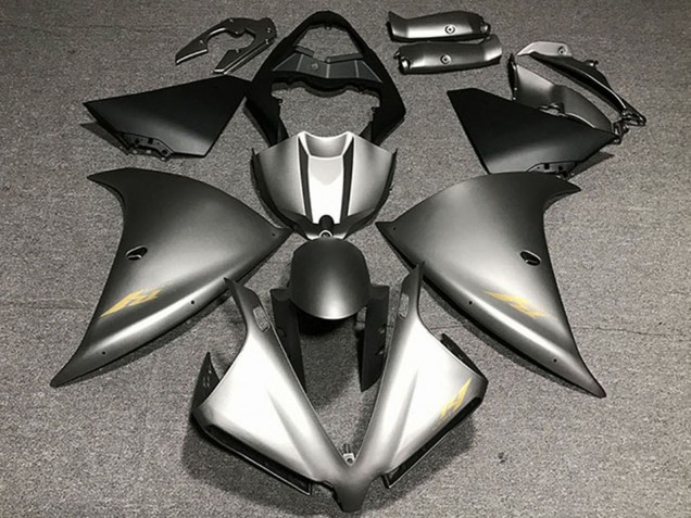 Lojas Carenagens Moto Yamaha R1 2012-2014 - Cinzento Fosco Ouro Decalques
