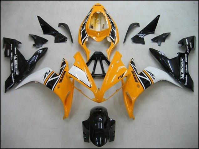 Lojas Carenagens Moto Yamaha R1 2004-2006 - Amarelo Branco Preto OEM Estilo