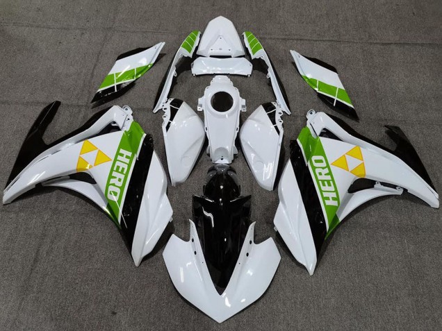 Lojas Carenagens Moto Yamaha R3 2015-2018 - Branco Verde Preto Brilhante