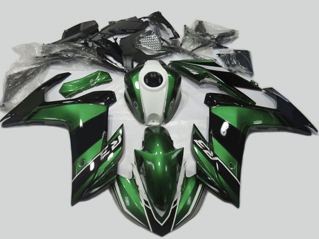 Lojas Carenagem Moto Yamaha R3 2015-2018 - Verde Branco Preto Brilhante