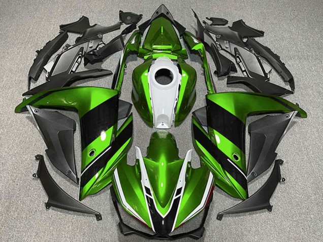 Lojas Carenagens Moto Yamaha R3 2015-2018 - Verde Branco Preto Brilhante