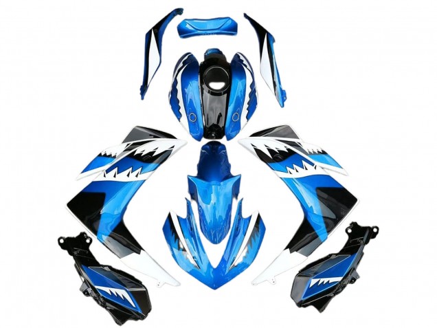 Lojas Carenagem Moto Yamaha R3 2015-2018 - Azul Branco Preto Tubarão