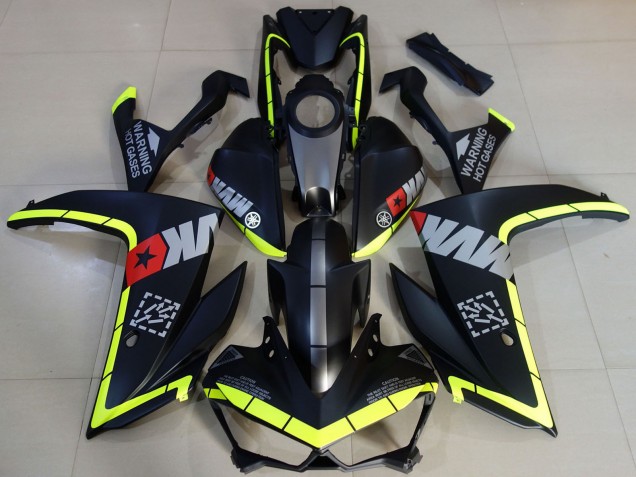 Lojas Carenagens Moto Yamaha R3 2015-2018 - Amarelo Cinzento Preto Fosco Estrela