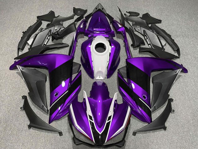 Lojas Carenagens Moto Yamaha R3 2015-2018 - Roxo Branco Preto Brilhante