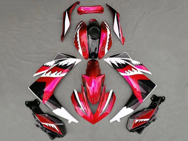 Lojas Carenagens Moto Yamaha R3 2015-2018 - Vermelho Branco Preto Tubarão