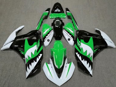 Lojas Carenagens Moto Yamaha R3 2015-2018 - Branco Verde Preto Tubarão