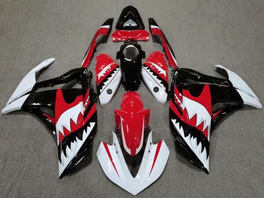 Lojas Carenagens Moto Yamaha R3 2015-2018 - Branco Vermelho Preto Tubarão