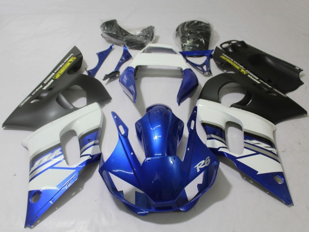 Lojas Carenagens Moto Yamaha R6 1998-2002 - Branco Azul Preto Fosco Amarelo