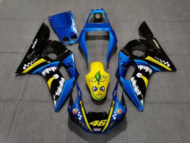 Lojas Carenagens Moto Yamaha R6 1998-2002 - Azul Amarelo Preto Tubarão 46