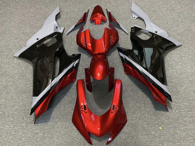 Lojas Carenagens Moto Yamaha R6 2017-2023 - Cinzento Vermelho Preto Brilhante