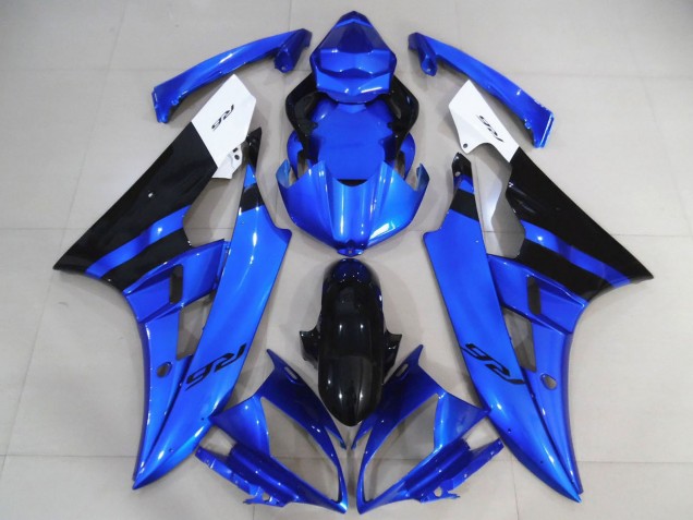 Lojas Carenagens Moto Yamaha R6 2006-2007 - Branco Azul Preto Brilhante