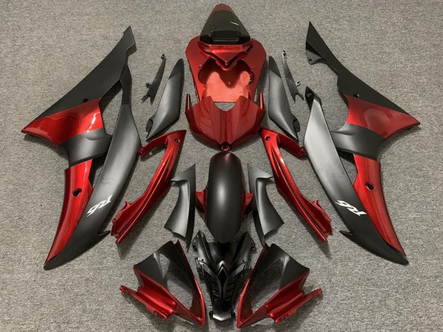 Lojas Carenagens Moto Yamaha R6 2008-2016 - Vermelho Preto Fosco