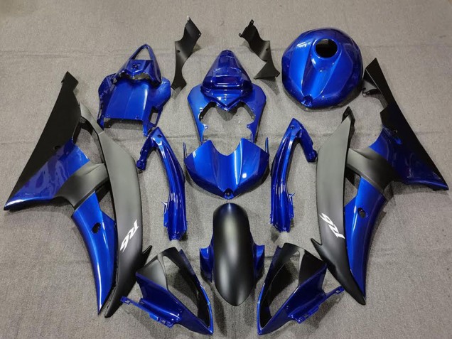 Lojas Carenagens Moto Yamaha R6 2008-2016 - Azul Preto Fosco Branco Decalques