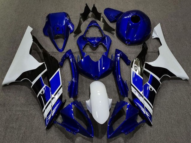 Lojas Carenagens Moto Yamaha R6 2008-2016 - Branco Azul Preto Brilhante