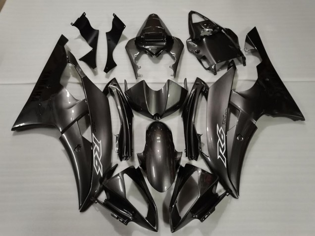 Lojas Carenagens Moto Yamaha R6 2008-2016 - Preto Brilhante Branco Decalques
