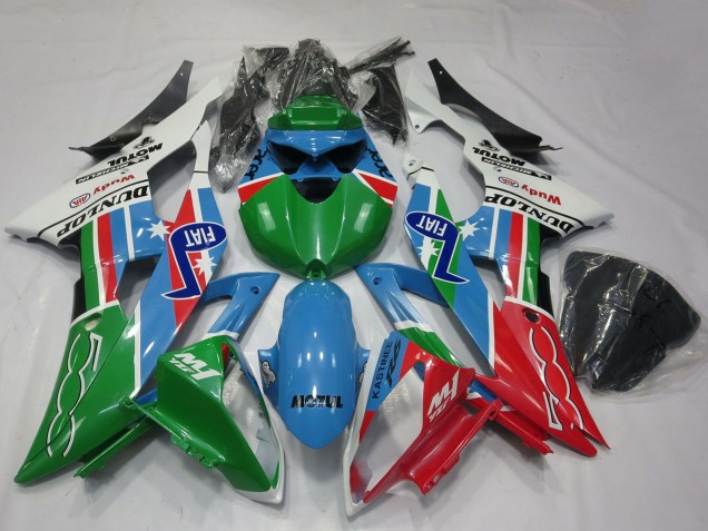 Lojas Carenagens Moto Yamaha R6 2008-2016 - Branco Azul Claro Verde Vermelho Fiat Dunlop Michelin Motul