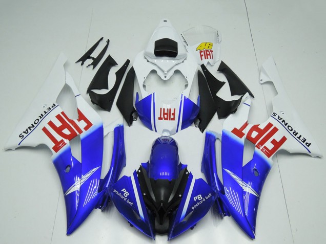 Lojas Carenagens Moto Yamaha R6 2008-2016 - Branco Azul Vermelho Preto Fiat
