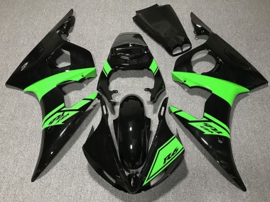 Lojas Carenagens Moto Yamaha R6 2003-2004 - Preto Brilhante Verde