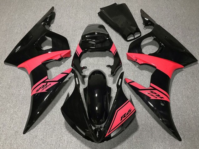 Lojas Carenagens Moto Yamaha R6 2003-2004 - Preto Brilhante Rosa