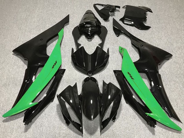 Lojas Carenagem Moto Yamaha R6 2008-2016 - Verde Preto Brilhante