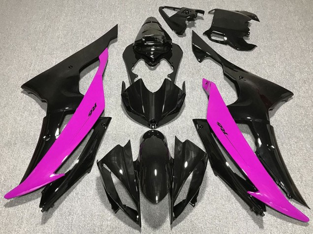 Lojas Carenagens Moto Yamaha R6 2008-2016 - Rosa Preto Brilhante
