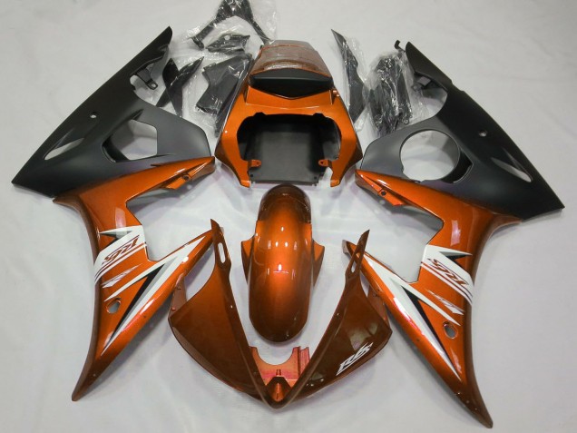 Lojas Carenagens Moto Yamaha R6 2003-2004 - Laranja Branco Preto Fosco