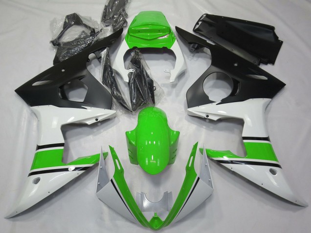 Lojas Carenagens Moto Yamaha R6 2003-2004 - Branco Verde Preto Fosco