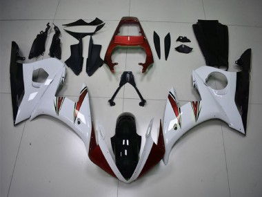 Lojas Carenagens Moto Yamaha R6 2003-2004 - Branco Vermelho Preto Brilhante