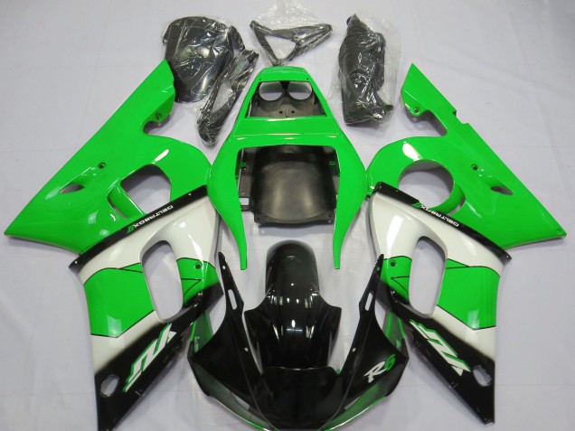 Lojas Carenagem Moto Yamaha R6 1998-2002 - Verde Branco Preto Brilhante