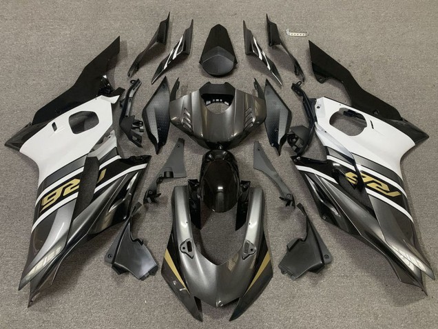 Lojas Carenagens Moto Yamaha R6 2017-2023 - Branco Cinzento Preto Brilhante Ouro