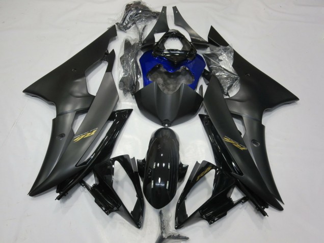 Lojas Carenagens Moto Yamaha R6 2008-2016 - Preto Brilhante Preto Fosco Azul Ouro Decalques