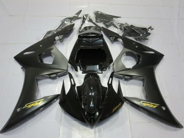 Lojas Carenagens Moto Yamaha R6 2003-2004 - Preto Brilhante Preto Fosco Ouro Decalques