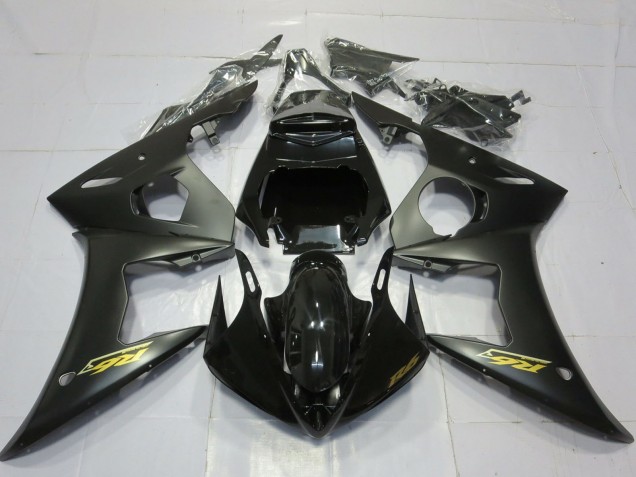 Lojas Carenagens Moto Yamaha R6 2003-2004 - Preto Brilhante Preto Fosco Ouro Decalques