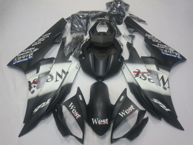 Lojas Carenagens Moto Yamaha R6 2006-2007 - Preto Fosco Branco West Michelin