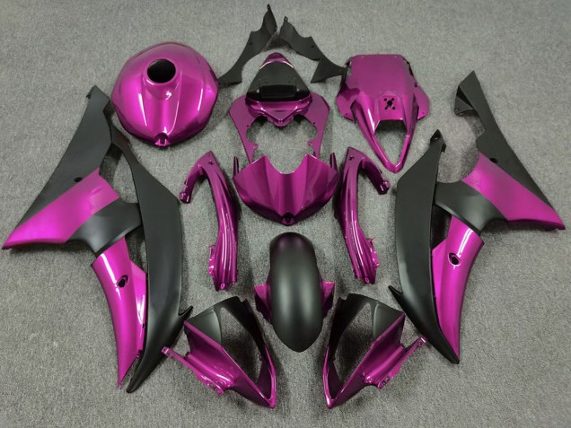 Lojas Carenagens Moto Yamaha R6 2008-2016 - Rosa Preto Fosco